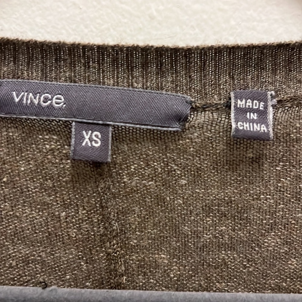 Vince lightweight linen sweater top. Light brown. GUC! Size XS. - Picture 2 of 6